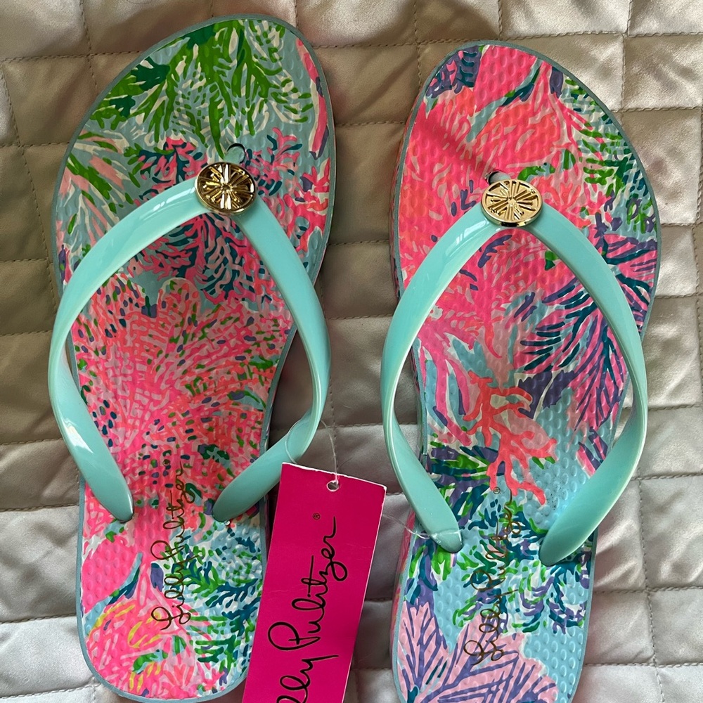 Lilly Pulitzer Tropical Flip Flops